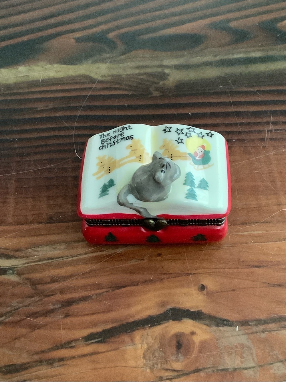 Ceramic Christmas storybook Trinket Box